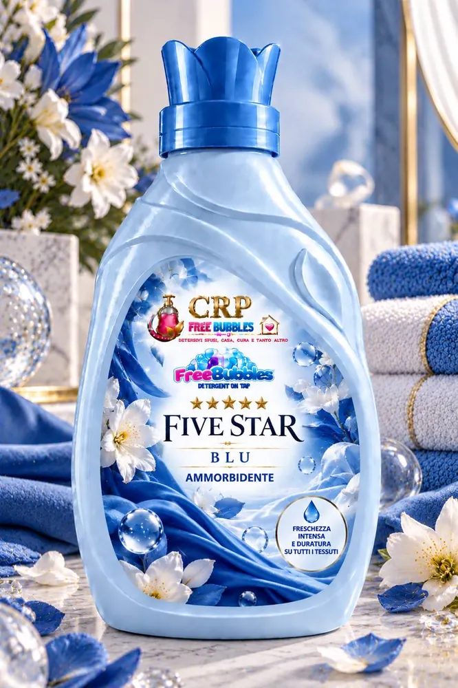 Flacone di Ammorbidente Five Star Blu (Deo Due) della linea Free Bubbles