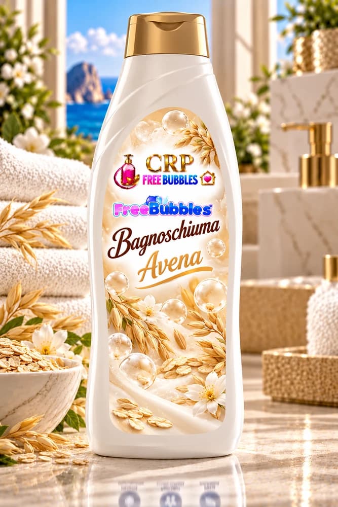 Flacone di Bagnoschiuma Avena della linea Free Bubbles