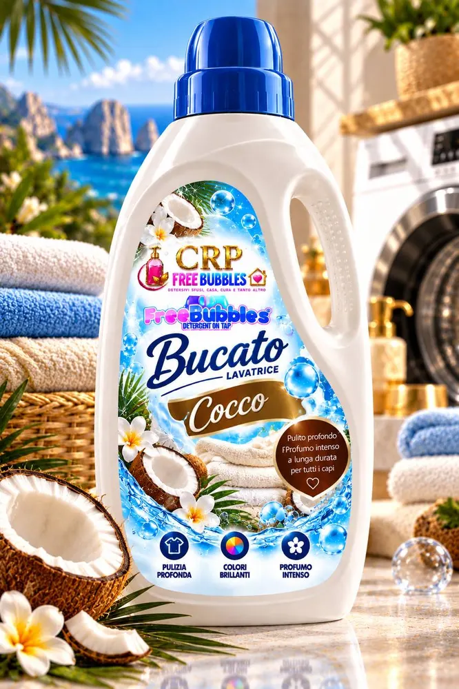 Flacone di Bucato Lavatrice Cocco della linea Free Bubbles