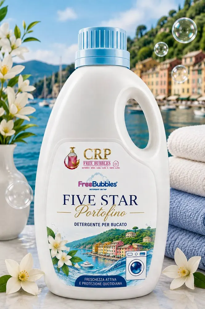 Flacone di Bucato Lavatrice Five Star Portofino della linea Free Bubbles