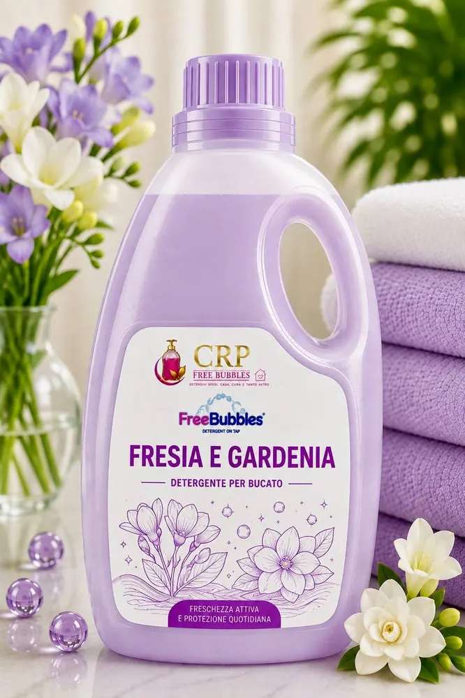 Flacone di Bucato Lavatrice Fresia e Gardenia (Lenor) della linea Free Bubbles