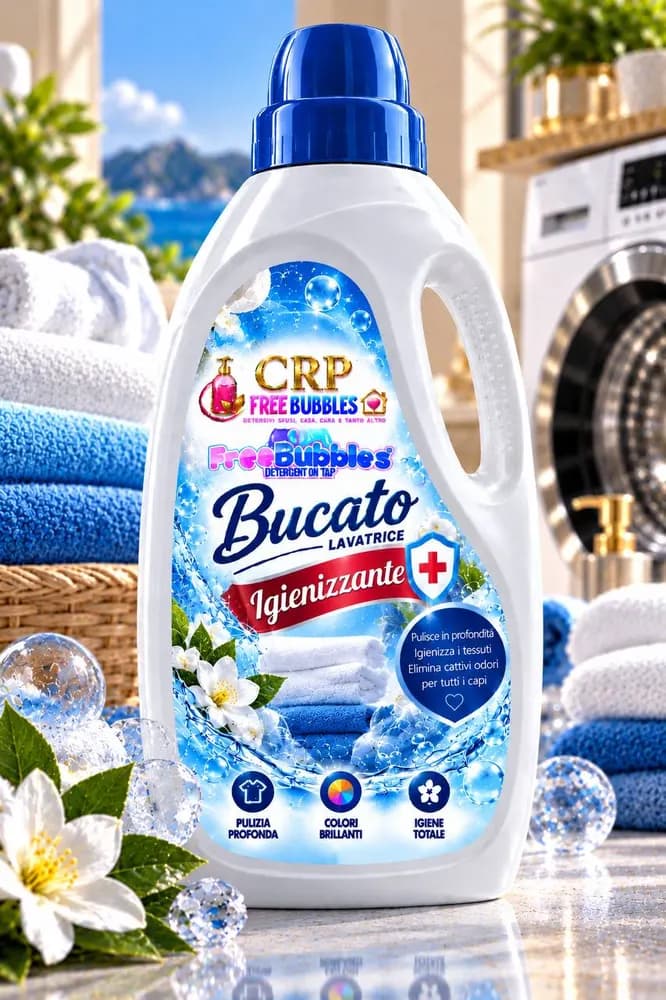 Flacone di Bucato Lavatrice Igienizzante della linea Free Bubbles