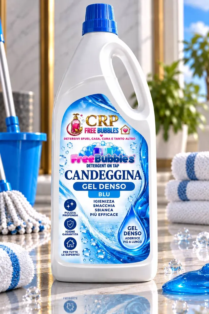 Flacone di Candeggina Gel Denso Blu della linea Free Bubbles
