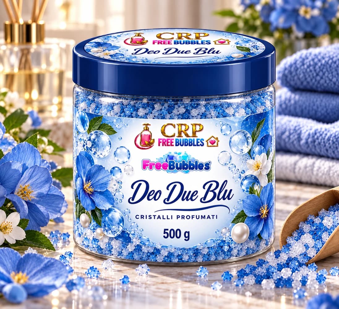 Barattolo di Cristalli profumati Deo Due Blu della linea Free Bubbles