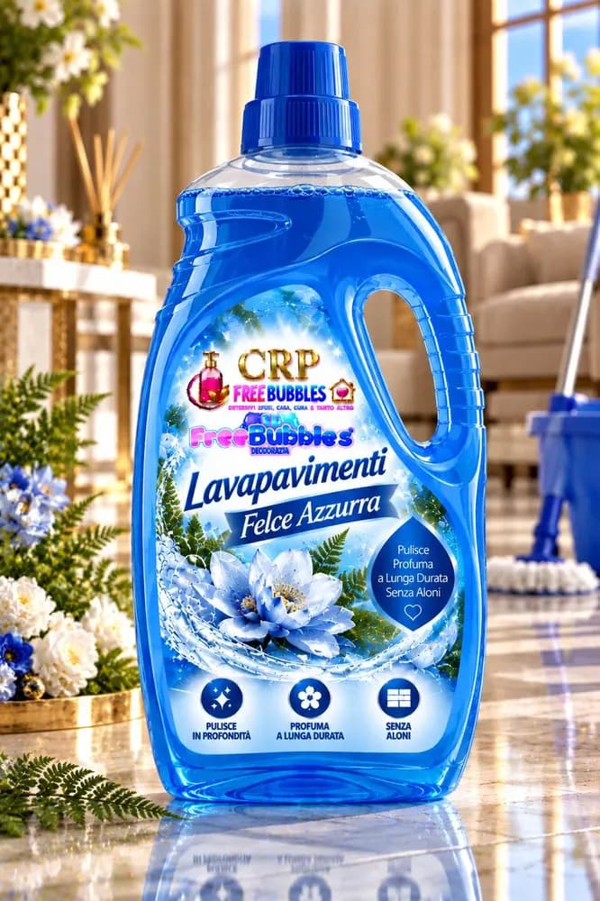 Flacone di Lava Pavimenti Felce Azzurra della linea Free Bubbles
