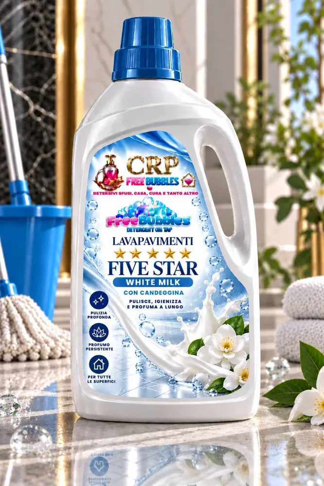 Flacone di Lava Pavimenti Five Star White Milk della linea Free Bubbles
