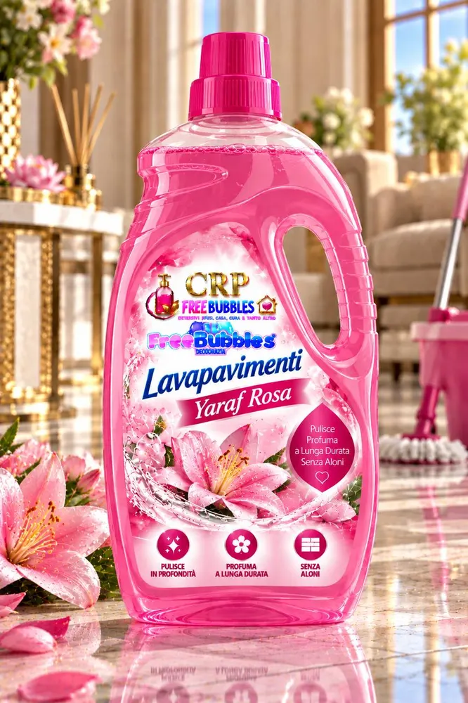 Flacone di Lava Pavimenti Yaraf Rosa della linea Free Bubbles