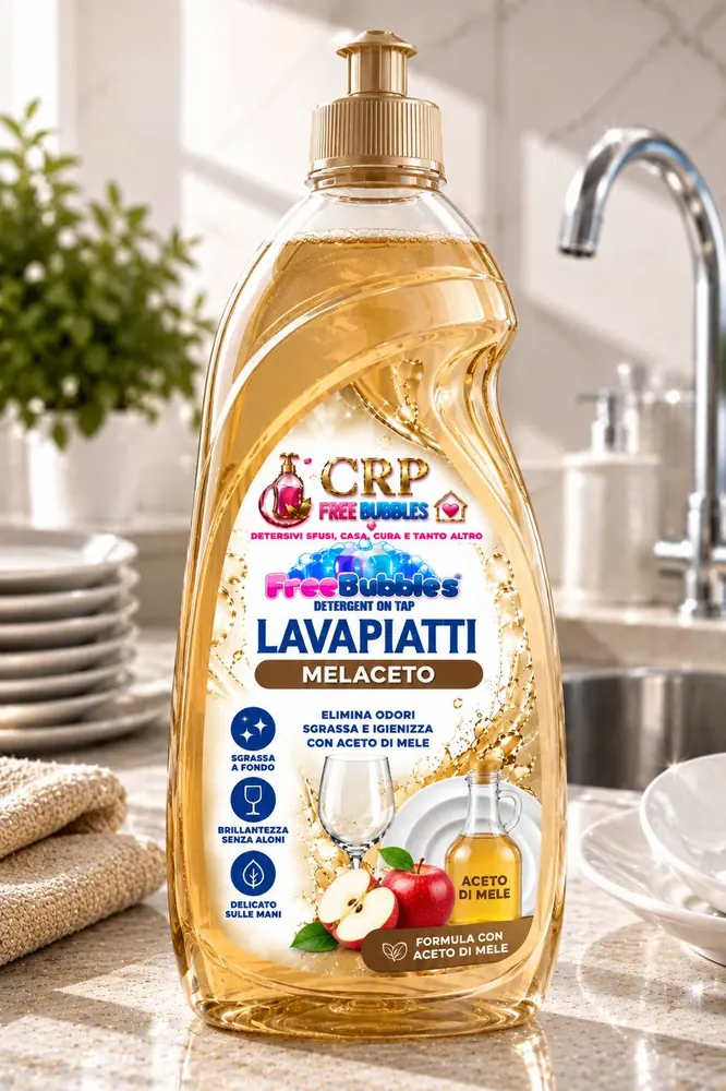 Flacone di Lavapiatti Melaceto della linea Free Bubbles
