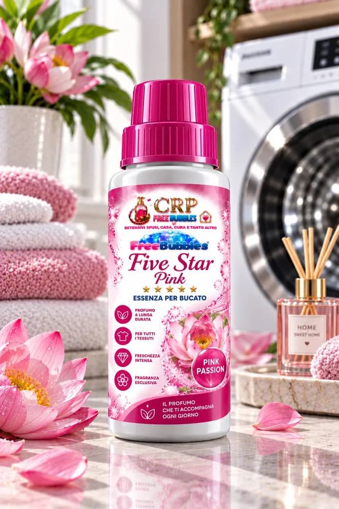 Flacone di Profumo Bucato Five Star Pink della linea Free Bubbles