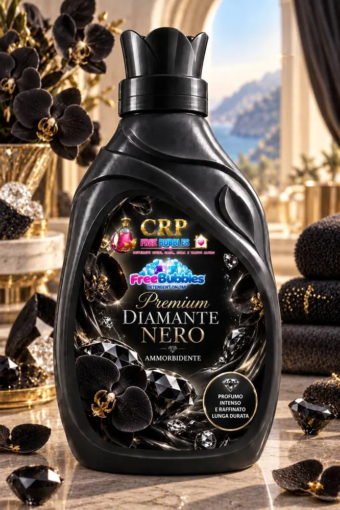 Flacone di Ammorbidente Premium Diamante Nero (Essenze di Elda) della linea Free Bubbles