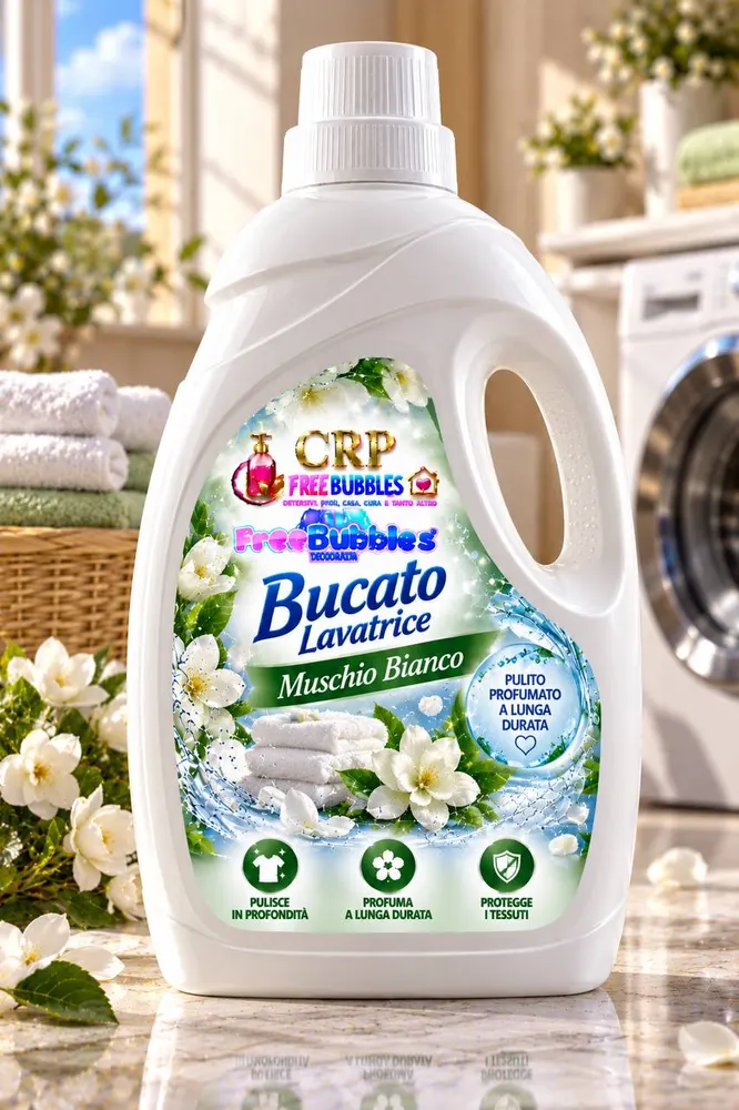 Flacone di Bucato Lavatrice Muschio Bianco della linea Free Bubbles