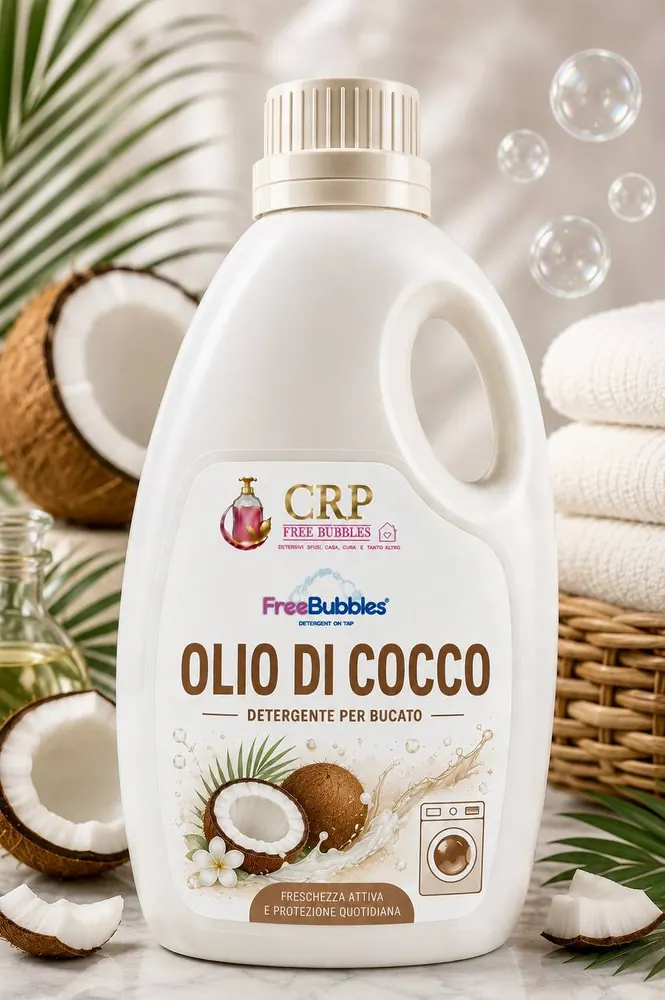 Flacone di Bucato Lavatrice Olio di Cocco (Alba) della linea Free Bubbles